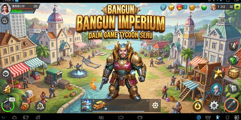 Screenshot gameplay 73K menunjukkan pengelolaan bisnis yang seru.