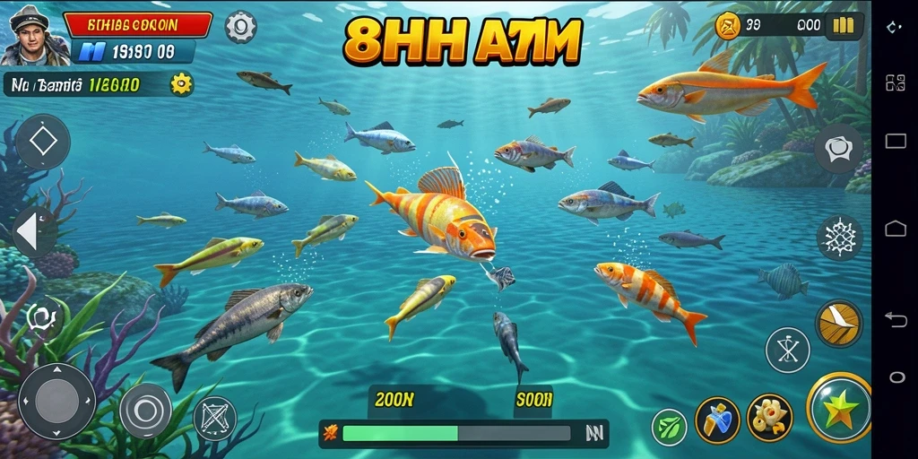 Gameplay seru dalam 8HHH menangkap ikan.