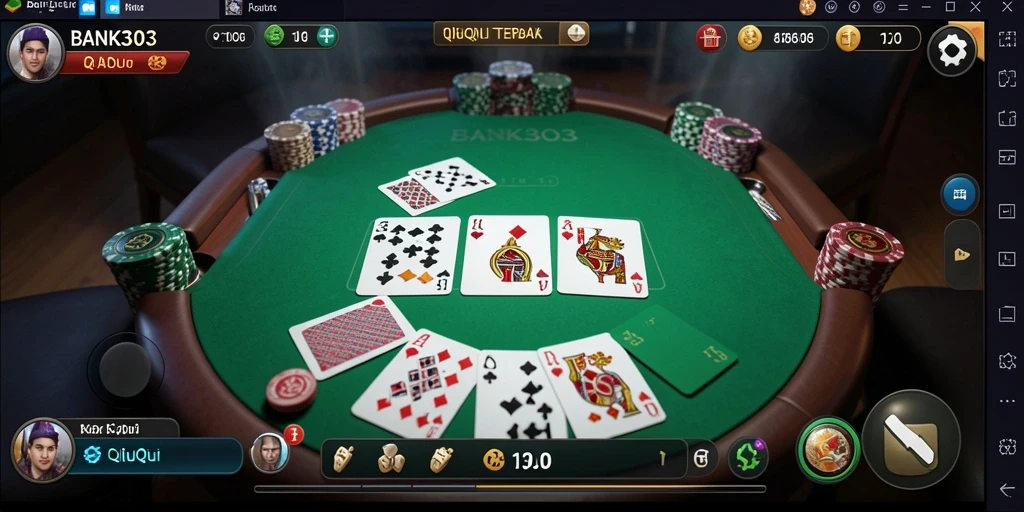 Screenshot gameplay QiuQiu yang mendebarkan di BANK303.