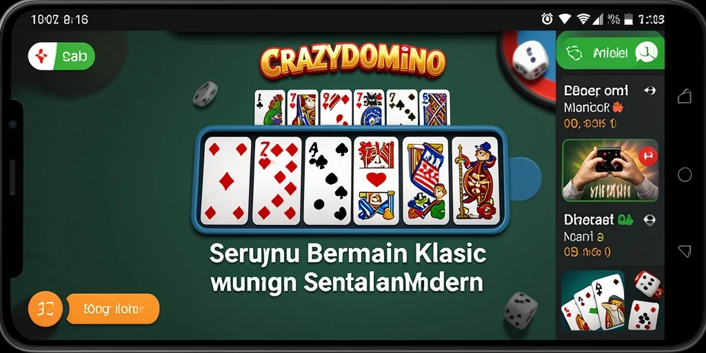 Tampilan gameplay seru CRAZYDOMINO dengan domino klasik.