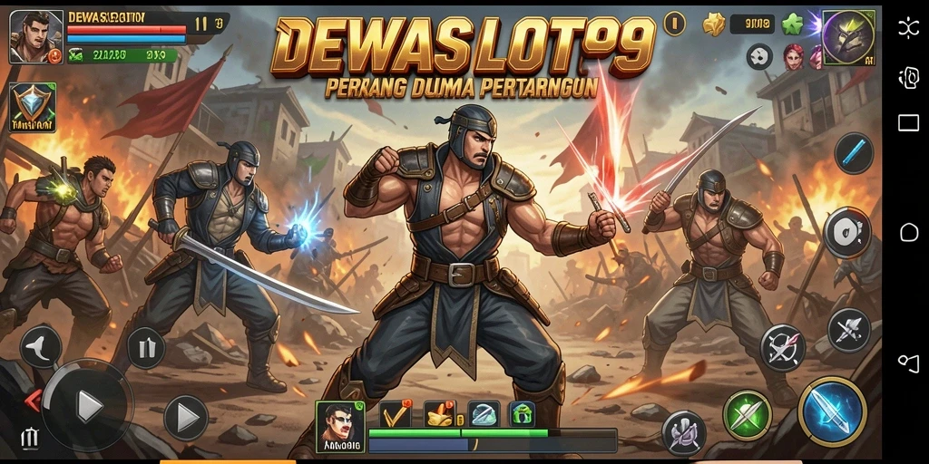 Tampilan mendebarkan dari gameplay pertarungan DEWASLOT99.