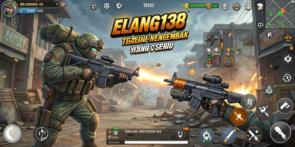 Screenshot gameplay menampilkan aksi tembak-menembak yang seru di ELANG138.