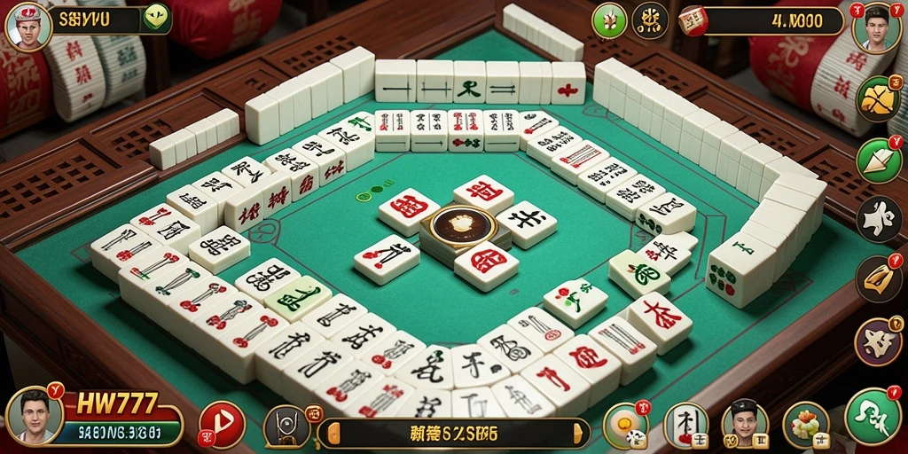 Screenshot HW777 menampilkan gameplay Mahjong yang menarik.