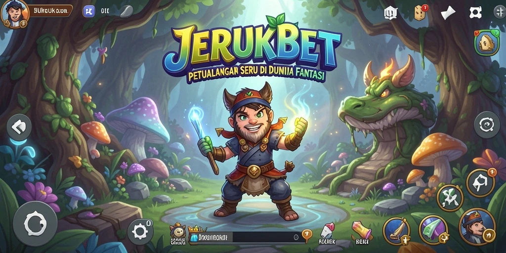 Gameplay seru JERUKBET yang menampilkan petualangan menegangkan.