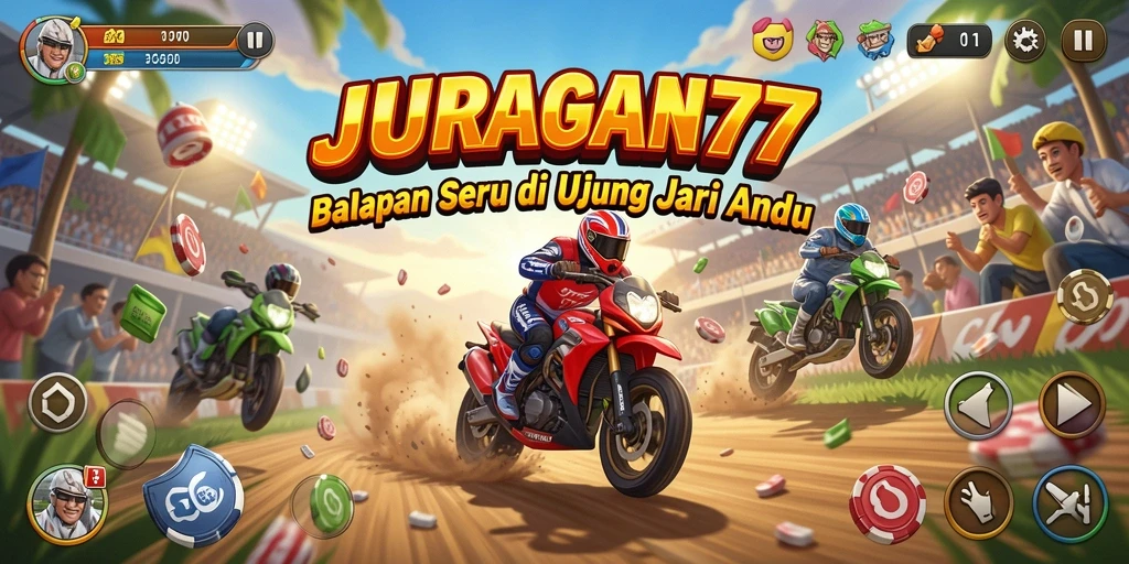Gameplay balapan seru di JURAGAN77 dengan grafik menawan.