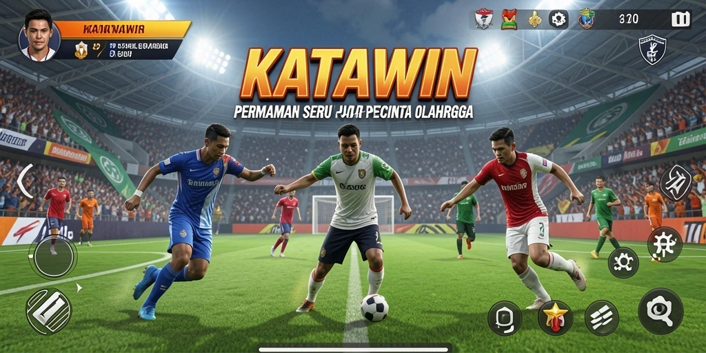 Tangkapan layar gameplay KATAWIN yang menampilkan aksi olahraga seru.