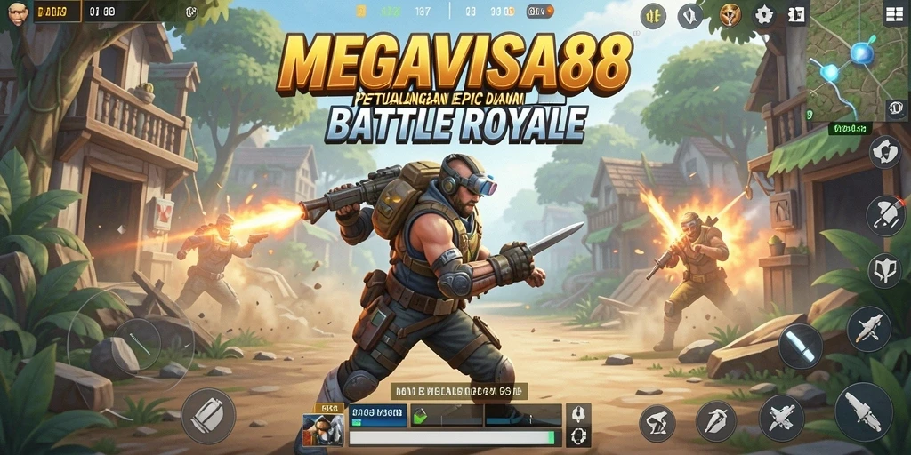 Gameplay seru di MEGAVISA88 dalam arena Battle Royale.