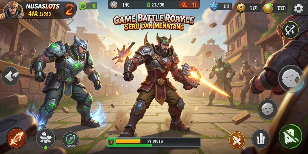 Gameplay Battle Royale yang intens dan seru di NUSASLOTS.