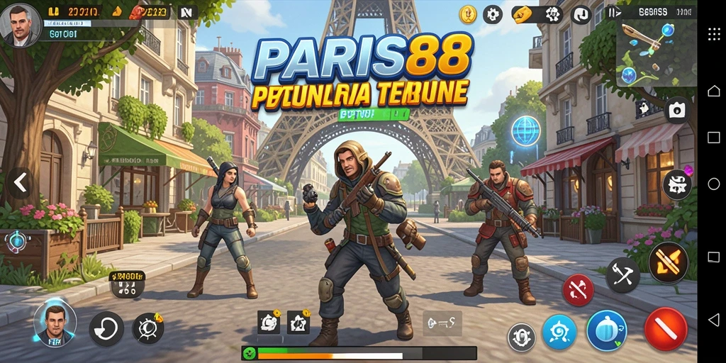 Screenshot gameplay PARIS88 menampilkan keindahan dunia terbuka.