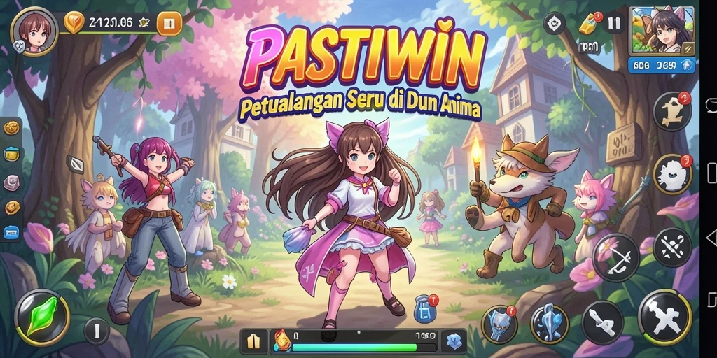 Tampilan gameplay seru di dunia Anime penuh warna.