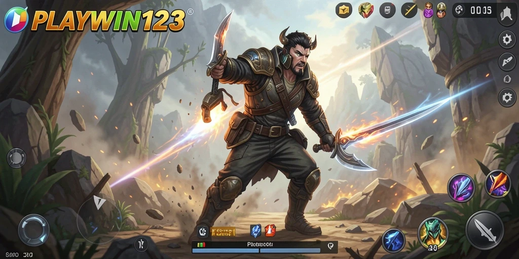 Tangkapan layar gameplay <strong>PLAYWIN123</strong> menunjukkan aksi mendebarkan dengan grafis menawan.