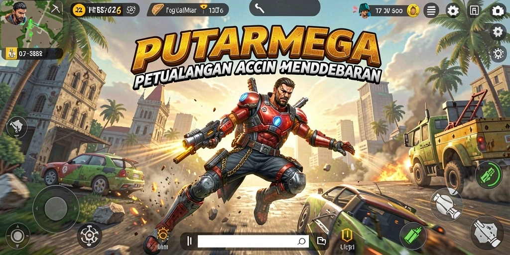 Tampilan gameplay PUTARMEGA yang mendebarkan dan penuh aksi.