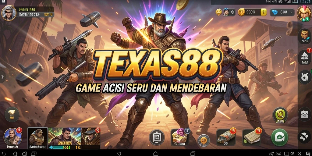 Tampilan penuh aksi dari gameplay TEXAS88 yang seru.
