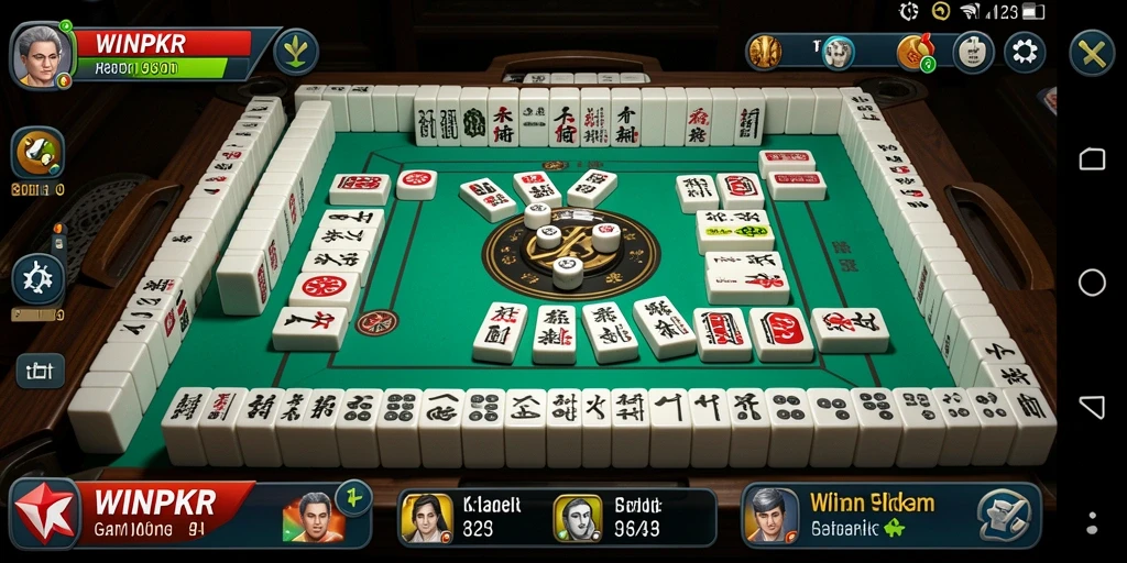 Screenshot gameplay menampilkan serunya permainan Mahjong di WINPKR.